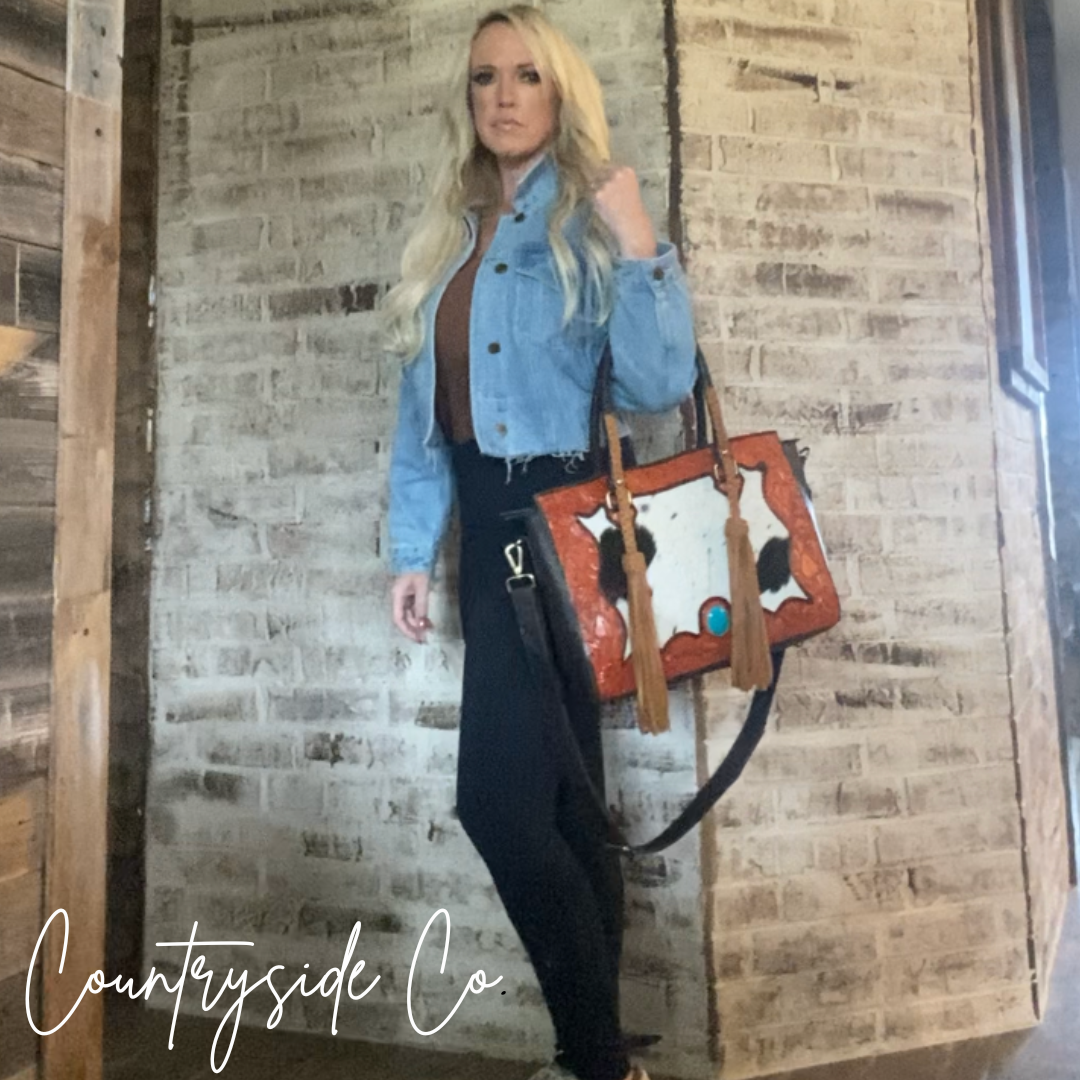 Athena Cowhide Concealed Carry Tote Purse