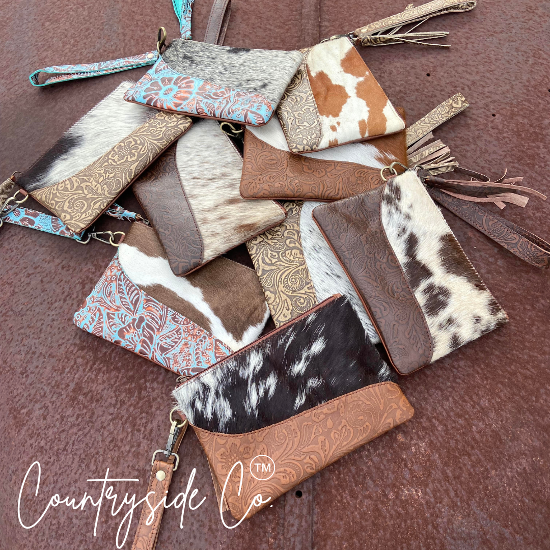 Rustic Couture Cowhide Wristlet by Countryside Co.