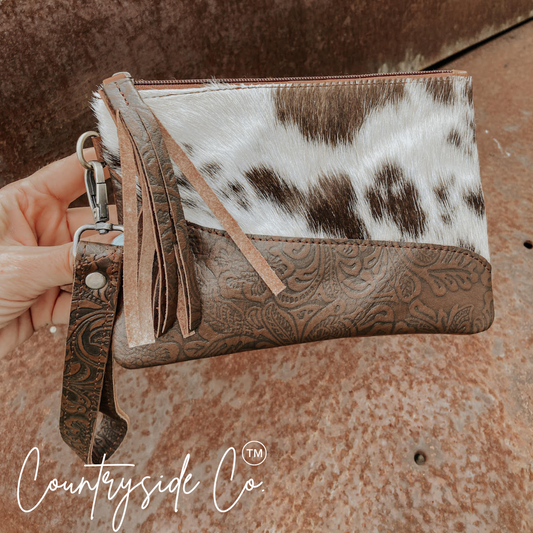 Rustic Couture Cowhide Wristlet by Countryside Co.