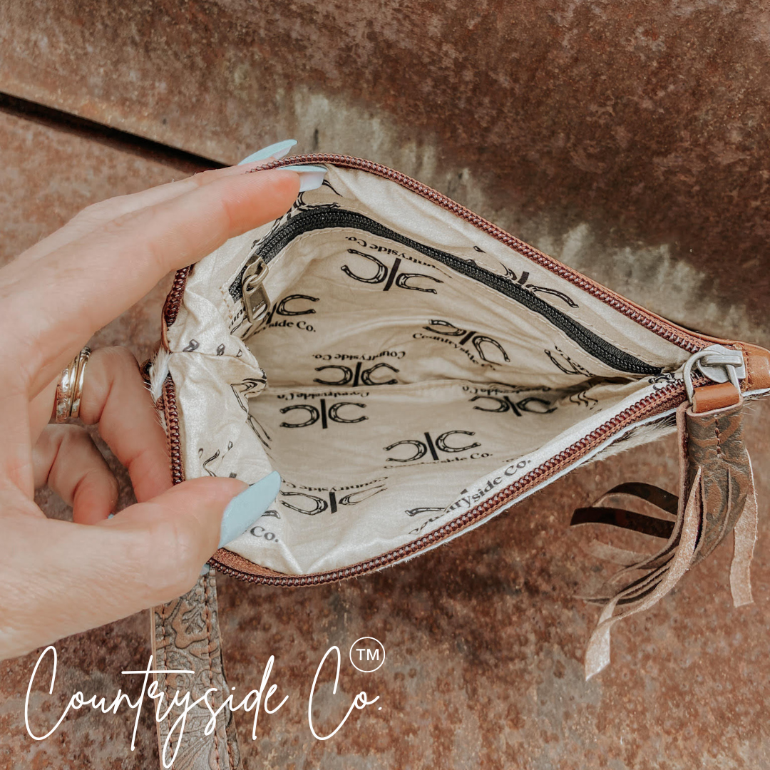 Rustic Couture Cowhide Wristlet by Countryside Co.