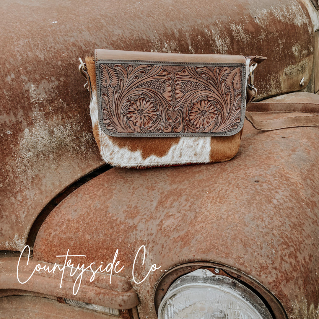 Del Rio Cowhide Tooled Leather Purse by Countryside Co.