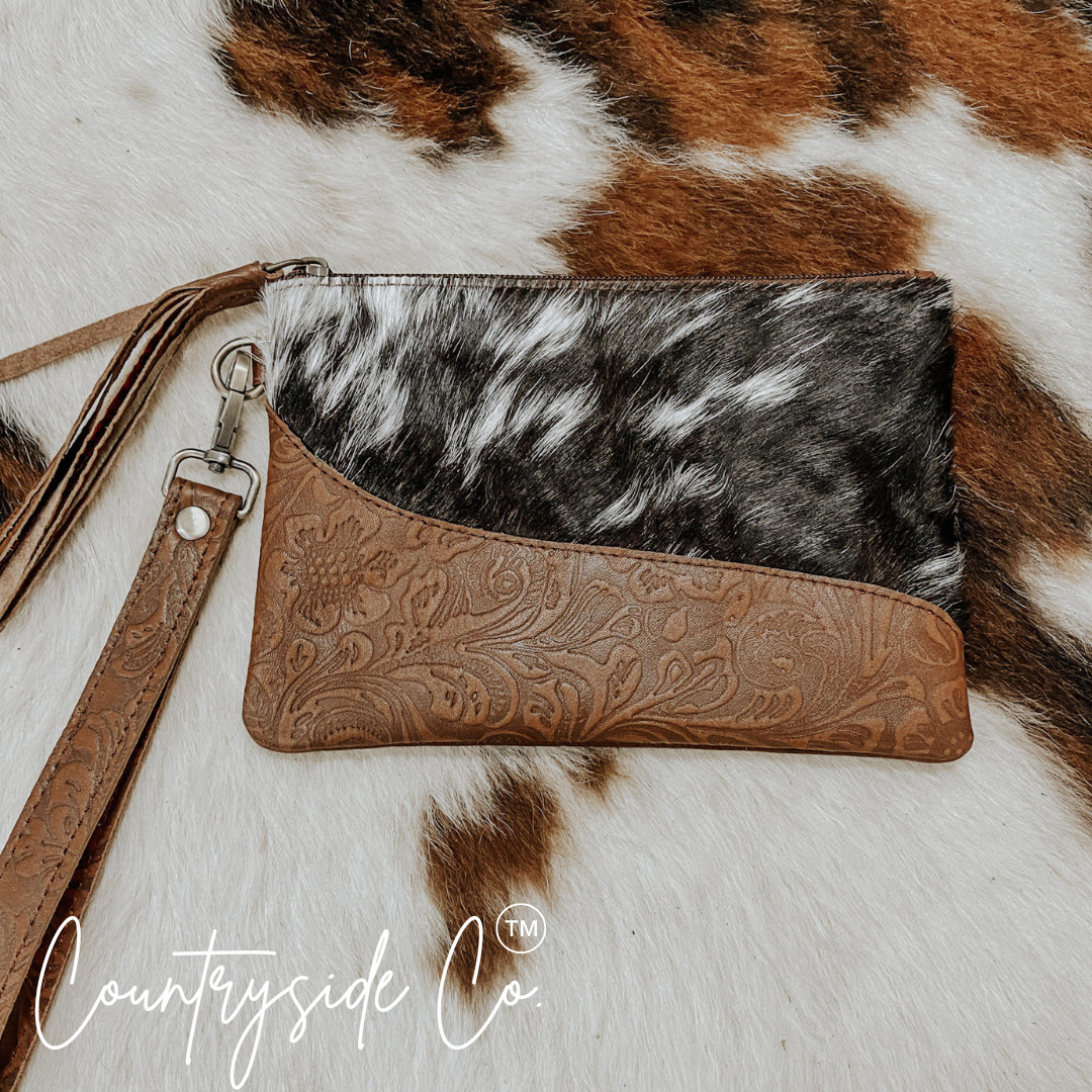 Rustic Couture Cowhide Wristlet by Countryside Co.