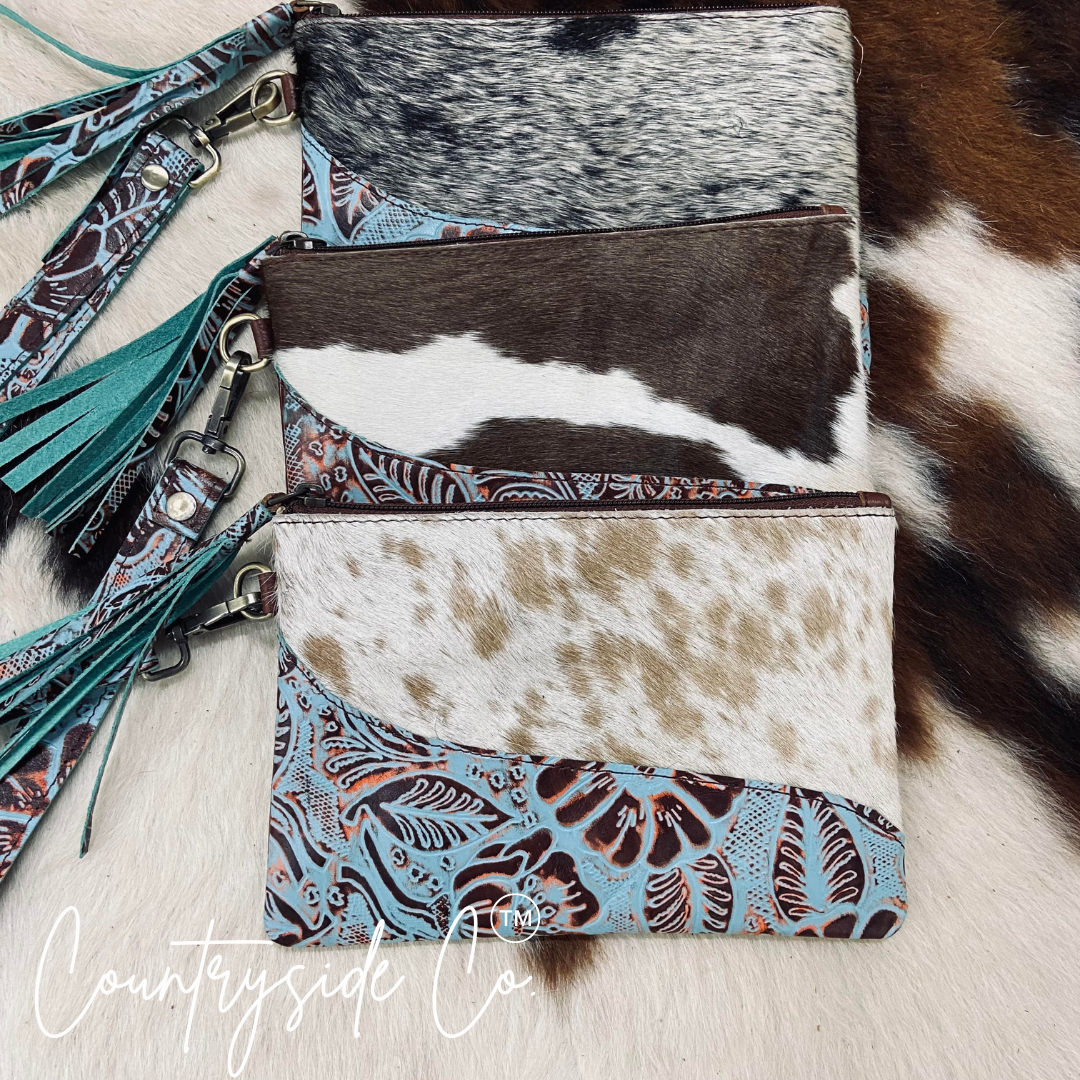 Rustic Couture Cowhide Wristlet by Countryside Co.