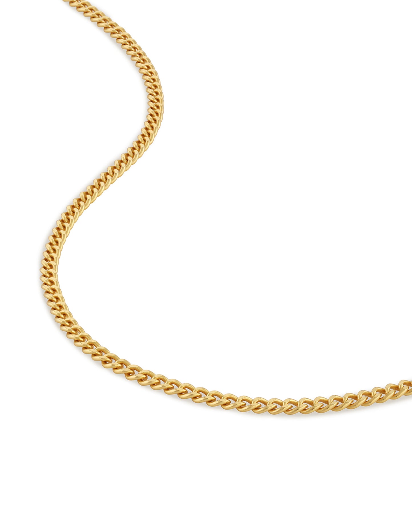 Curb Chain Necklace, 3MM - Gold