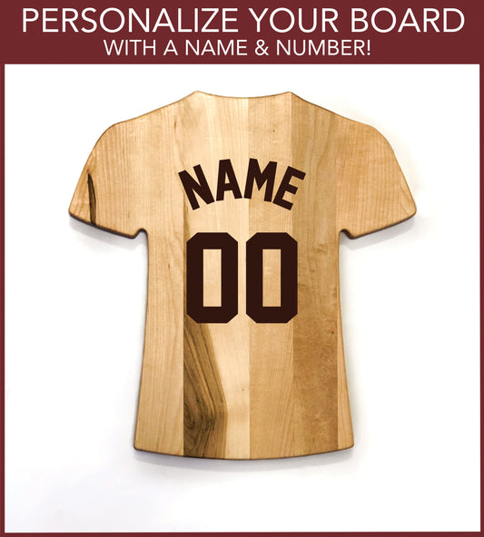 Personalized Jersey Style Cutting Board | Add Your Name & Number | Add a Special Message | Add a Custom Logo