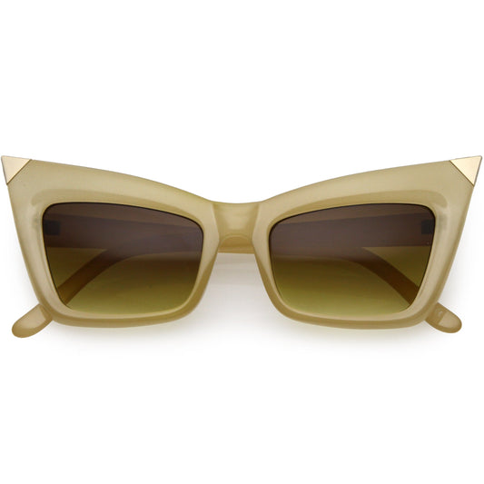 Sharp High-Pointed Metal Tip Designer-Inspired Fashion Cat Eye Sunglasses D004