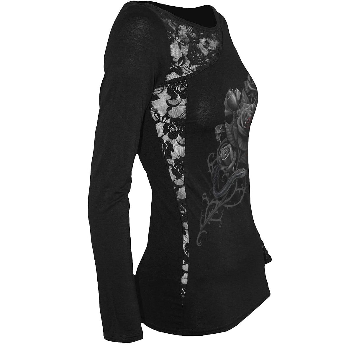 FATAL ATTRACTION - Lace One Shoulder Top Black