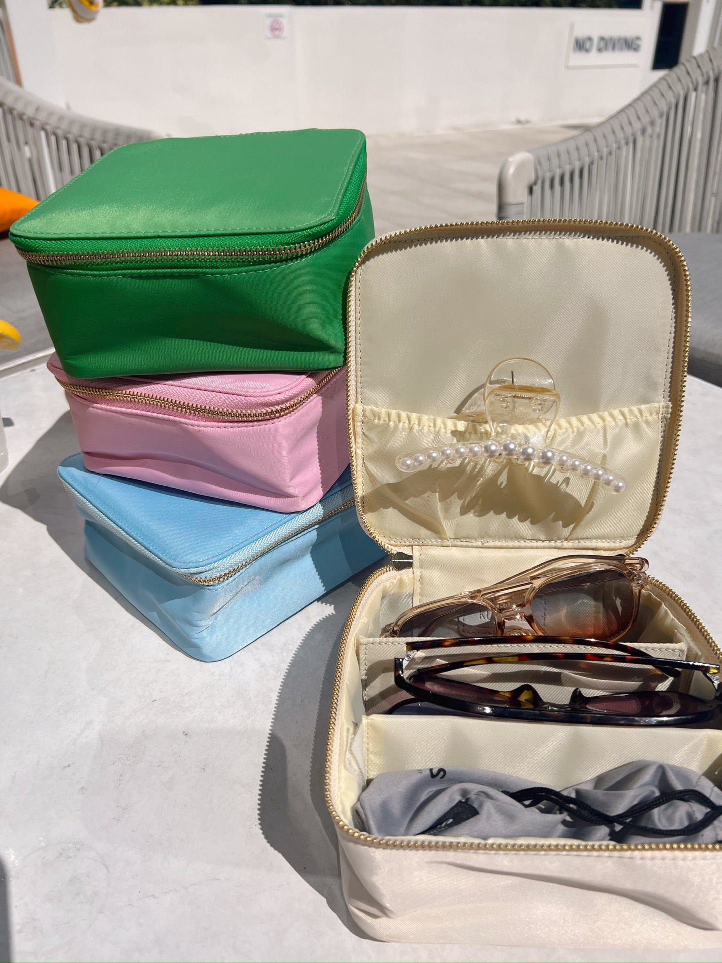 Sunglass / Jewelry Case - Embroidered