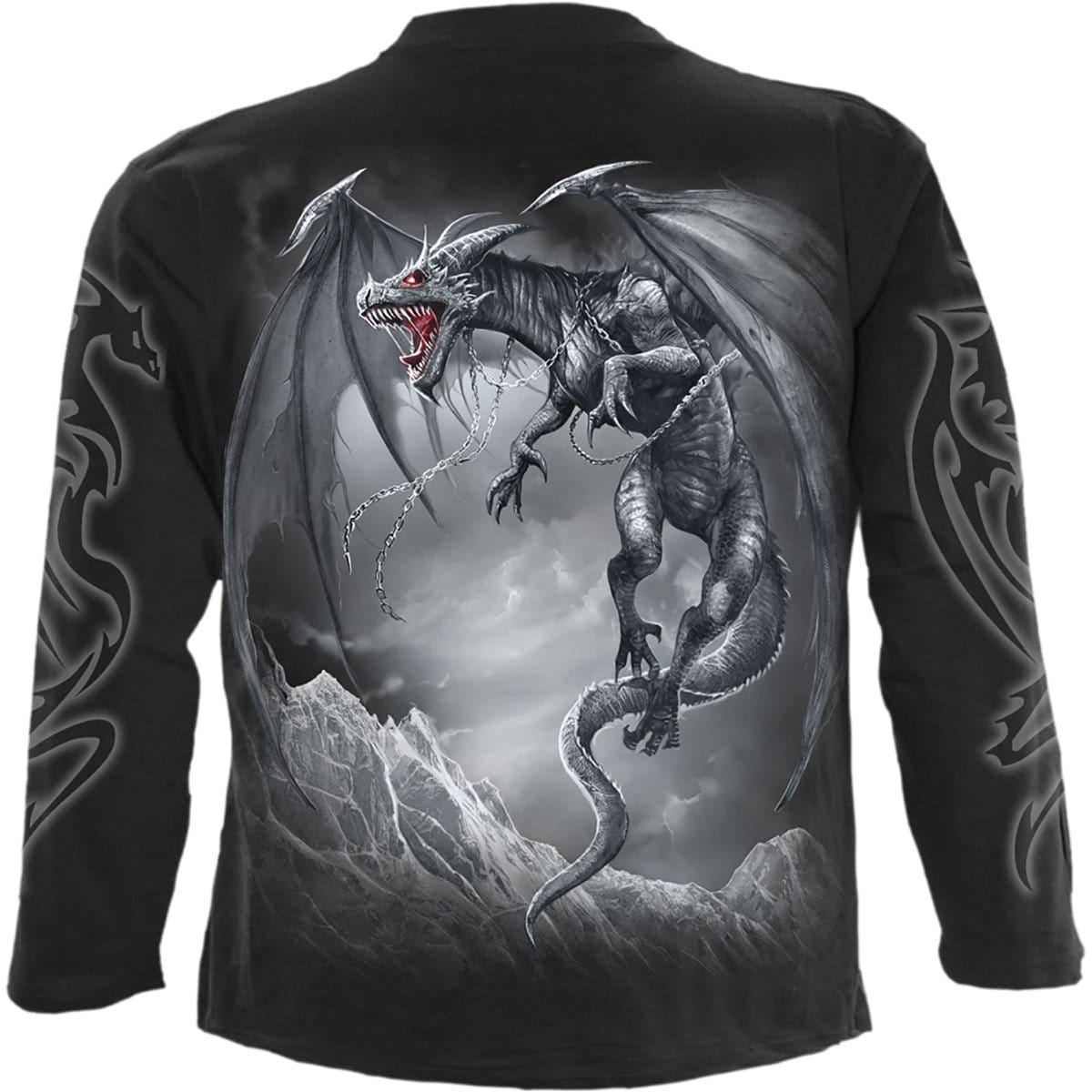 DRAGON'S CRY - Longsleeve T-Shirt Black