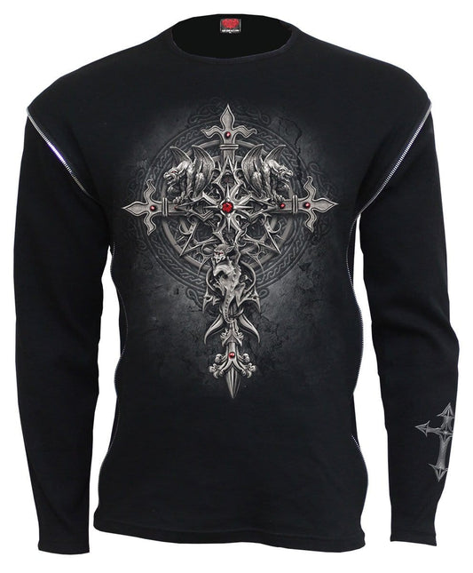 CUSTODIAN - Zip Side Ribbed Gothic Longsleeve