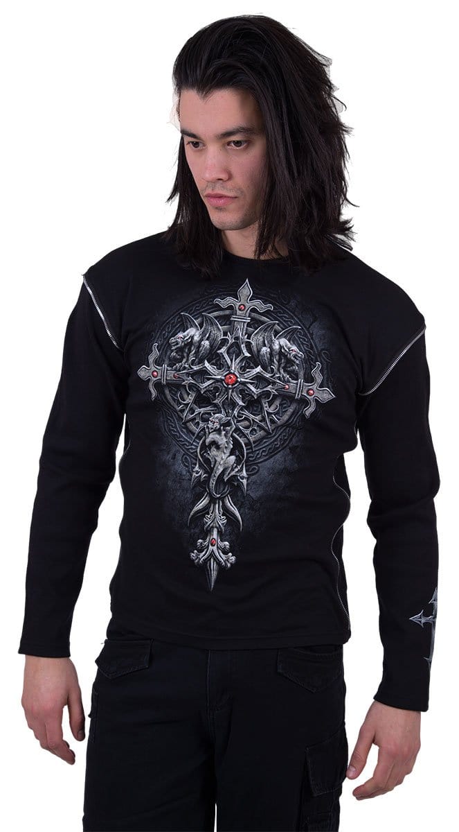 CUSTODIAN - Zip Side Ribbed Gothic Longsleeve