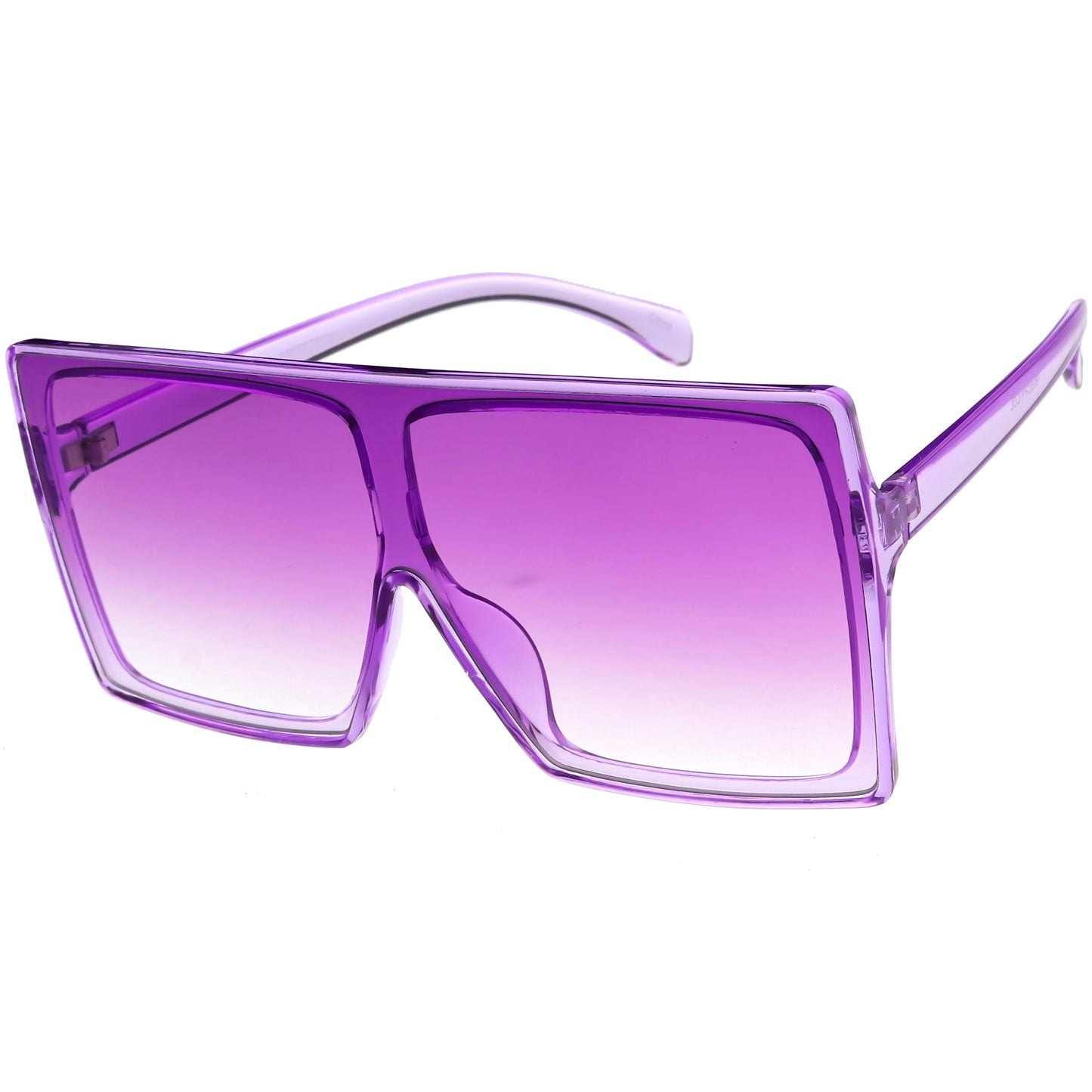 Bold Colored Tinted Lens Translucent Flat Top Oversize Shield Sunglasses D109