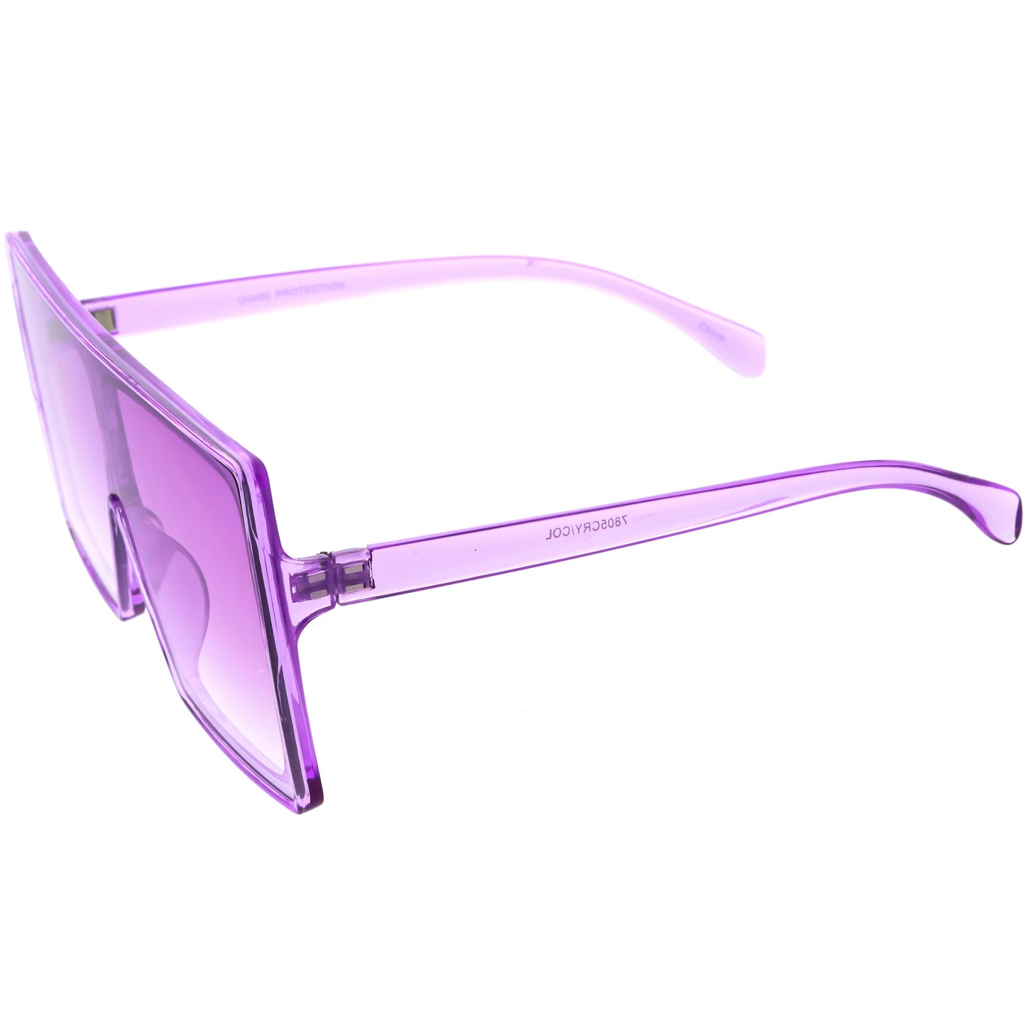 Bold Colored Tinted Lens Translucent Flat Top Oversize Shield Sunglasses D109