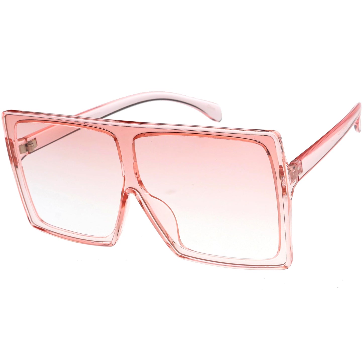 Bold Colored Tinted Lens Translucent Flat Top Oversize Shield Sunglasses D109