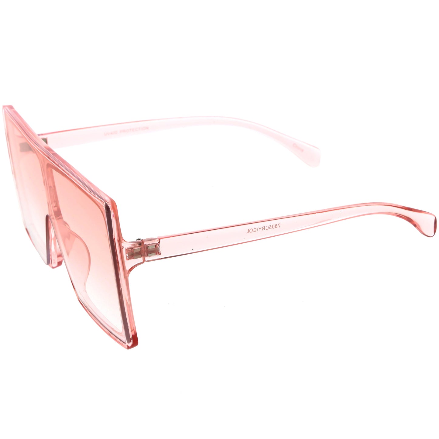 Bold Colored Tinted Lens Translucent Flat Top Oversize Shield Sunglasses D109