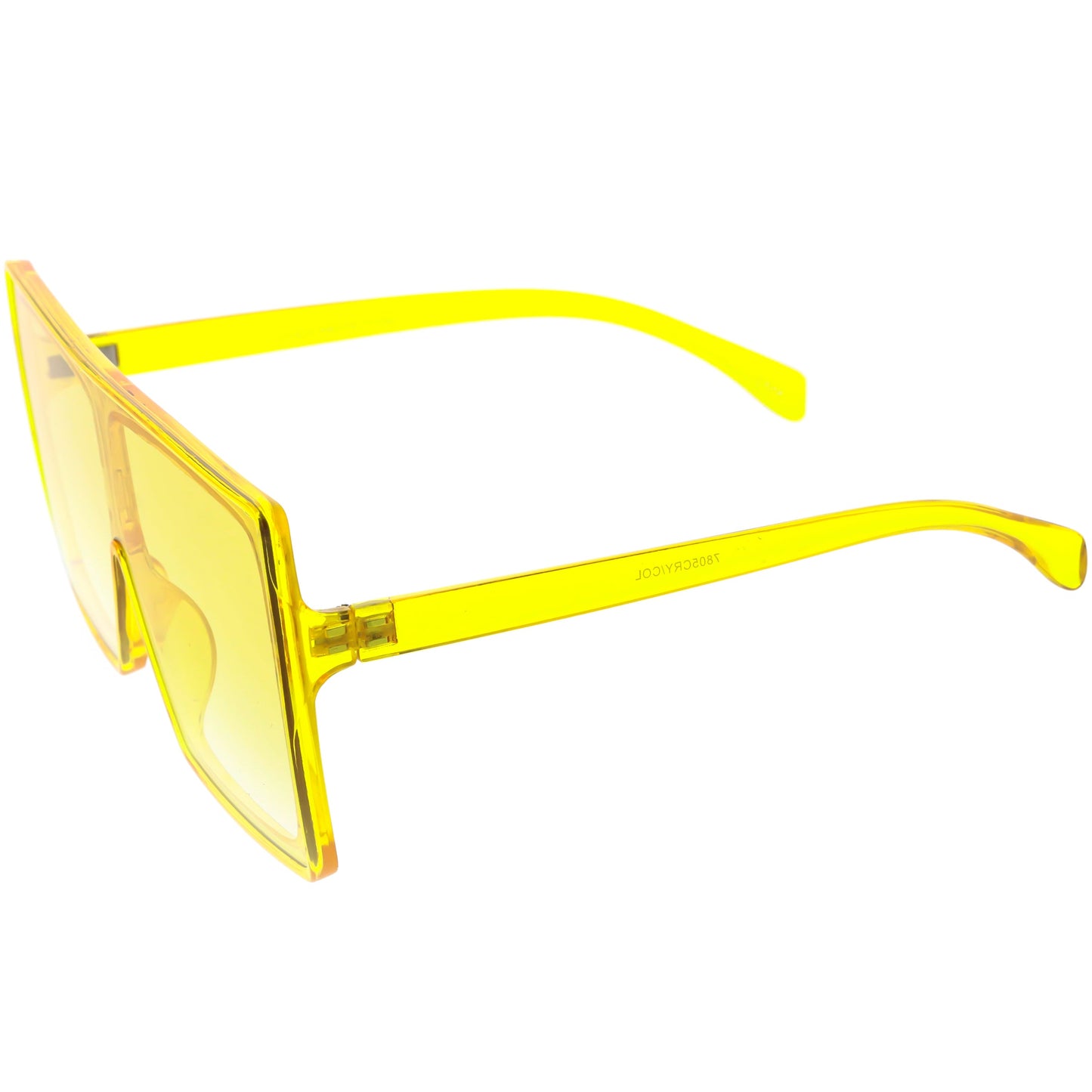 Bold Colored Tinted Lens Translucent Flat Top Oversize Shield Sunglasses D109