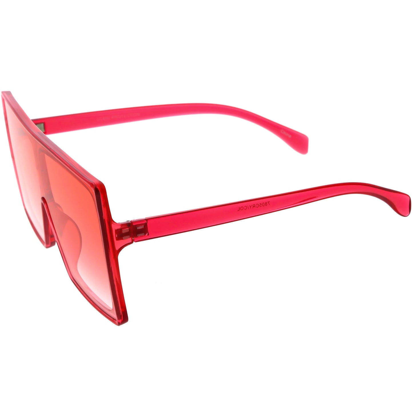 Bold Colored Tinted Lens Translucent Flat Top Oversize Shield Sunglasses D109