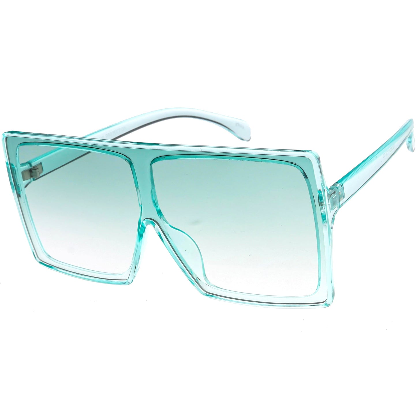 Bold Colored Tinted Lens Translucent Flat Top Oversize Shield Sunglasses D109