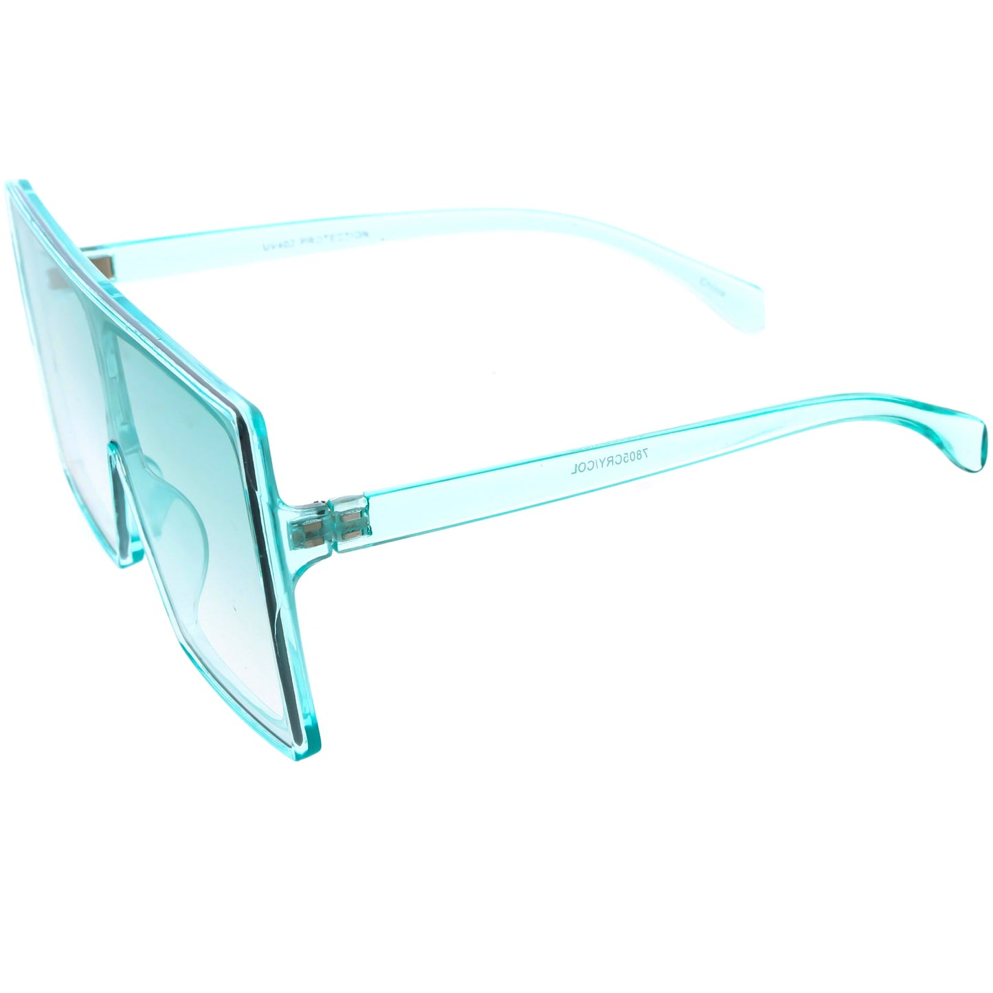 Bold Colored Tinted Lens Translucent Flat Top Oversize Shield Sunglasses D109