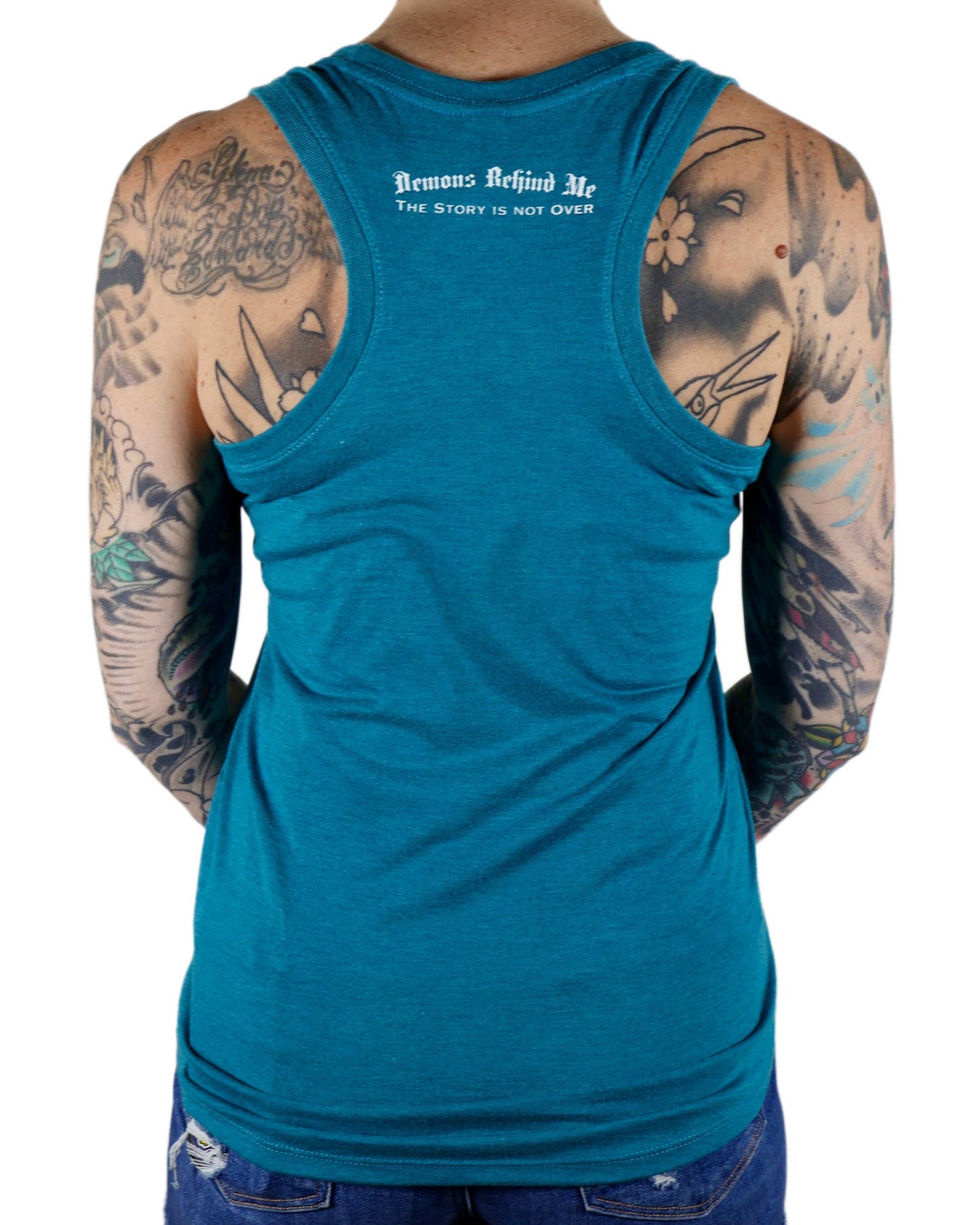 Semicolon Heathered Teal Racerback Tank