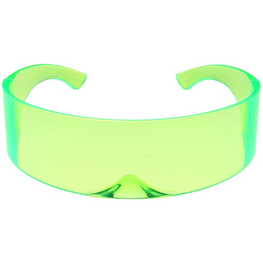 Futuristic Retro Color Tinted Wrap Around Shield Sunglasses D175