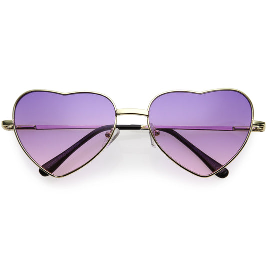 Sweet Gradient Lens Rainbow Fashion Metal Heart Sunglasses D239