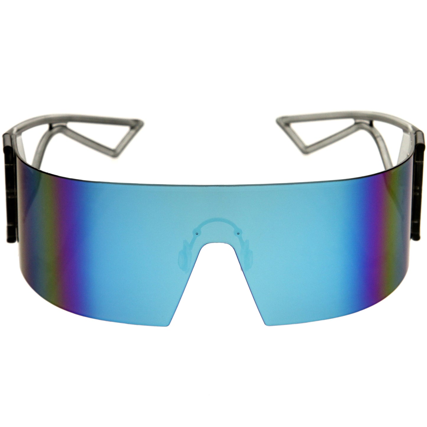 80s Retro Wrap Around One Piece Futuristic Sunglasses D305