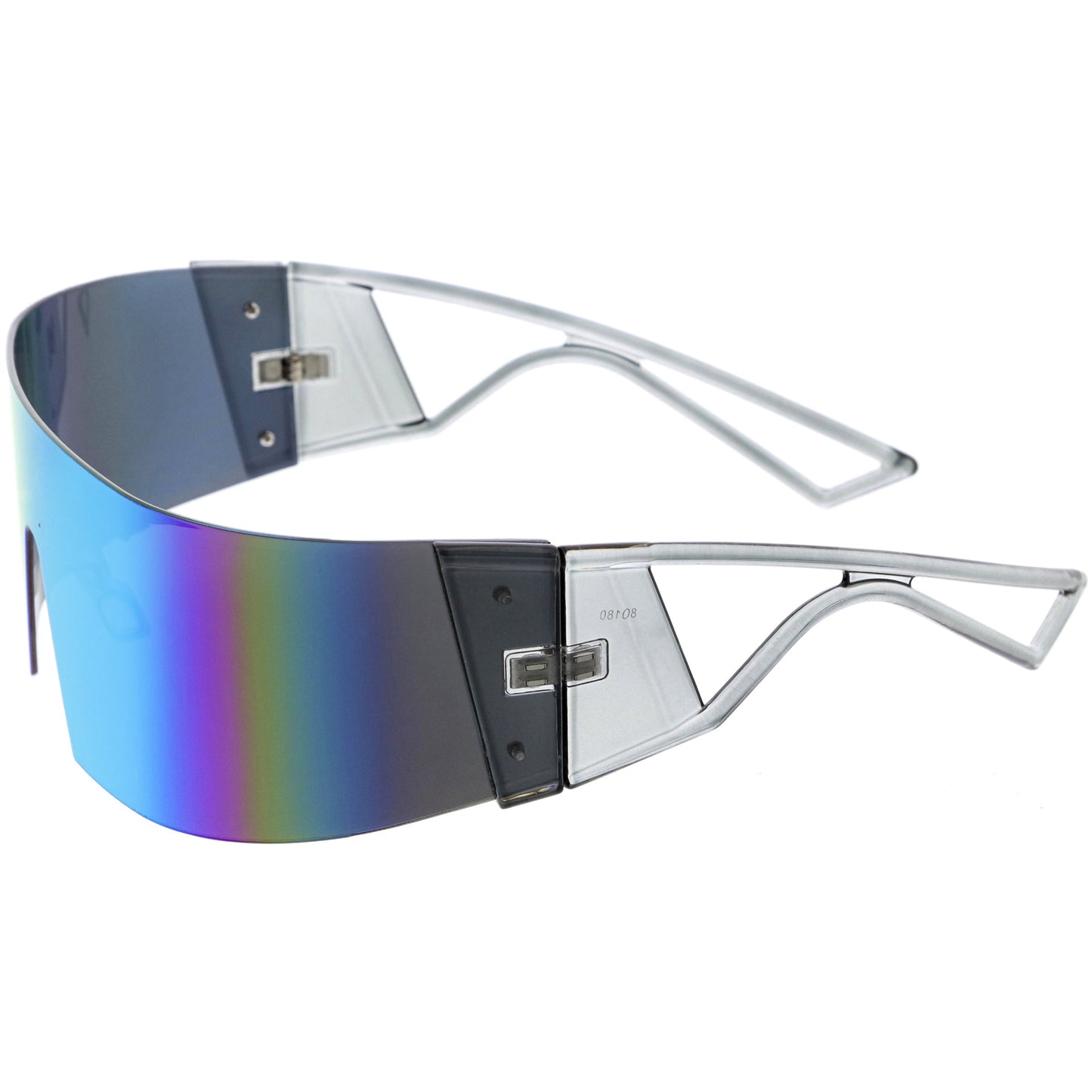 80s Retro Wrap Around One Piece Futuristic Sunglasses D305