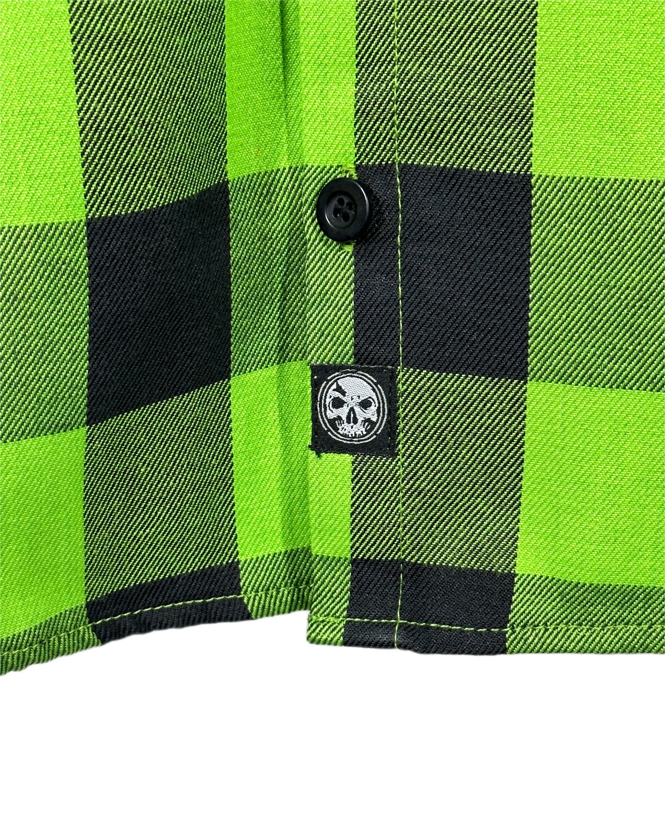 Green & Black Embroidered Flannel (Hidden Snap Collars)