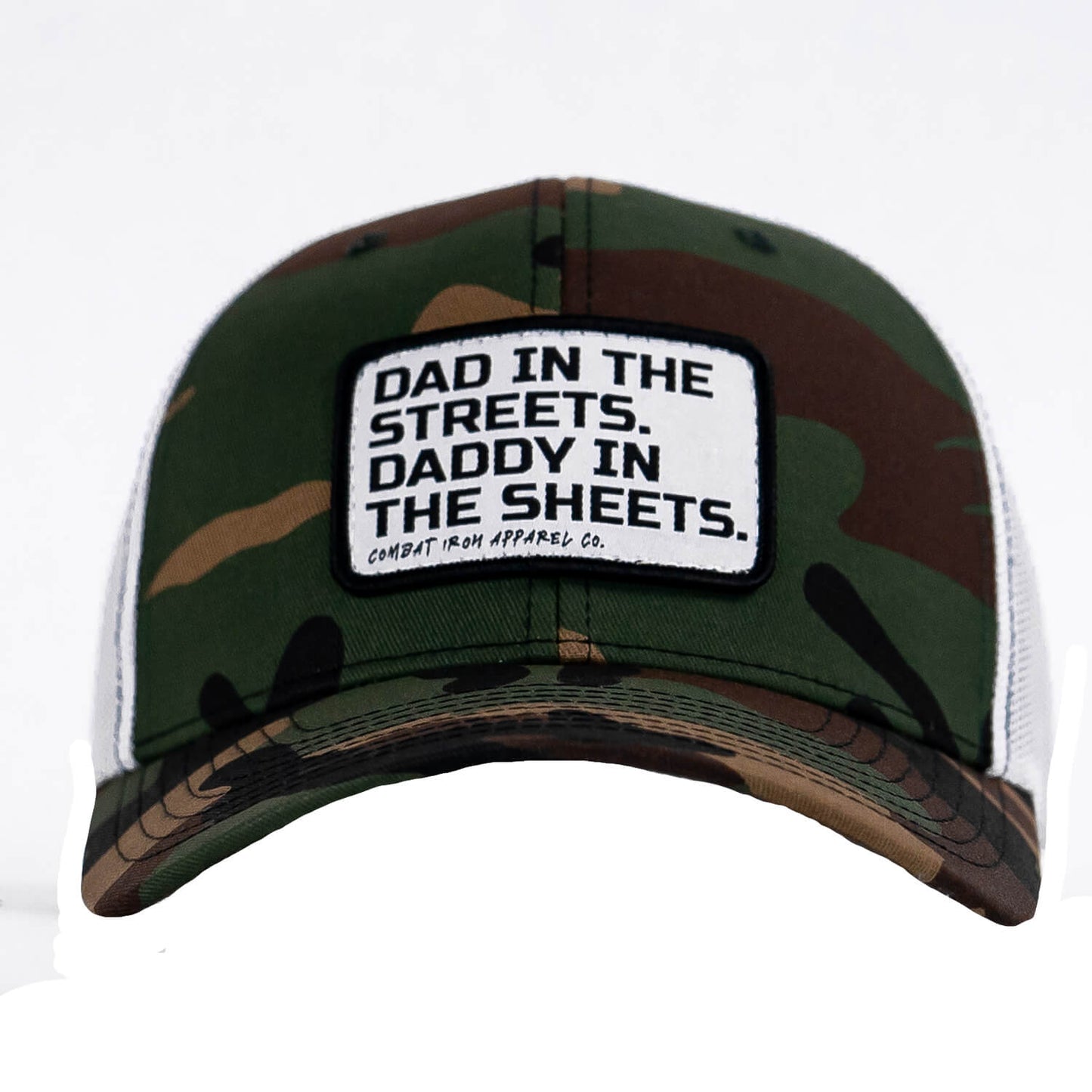 DAD IN THE STREETS. DADDY IN THE SHEETS. White Patch SnapBack