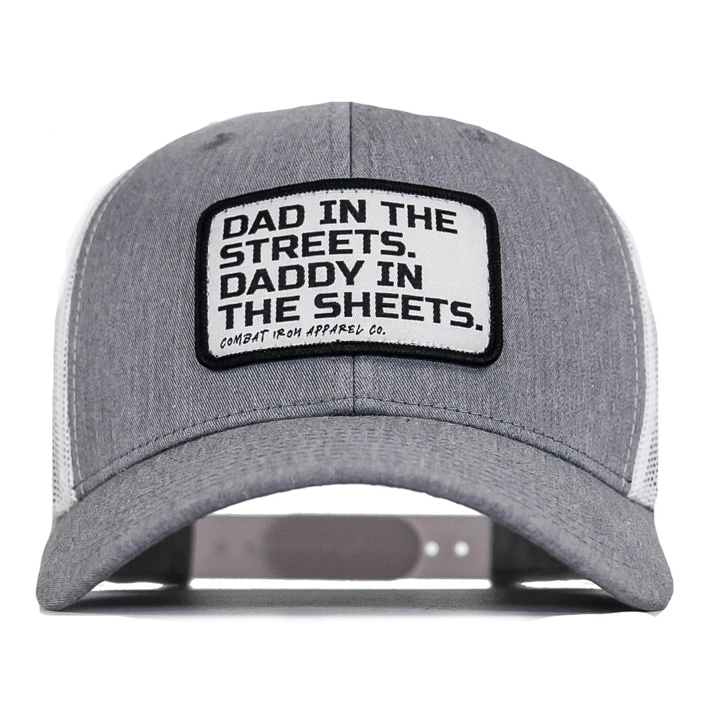 DAD IN THE STREETS. DADDY IN THE SHEETS. White Patch SnapBack