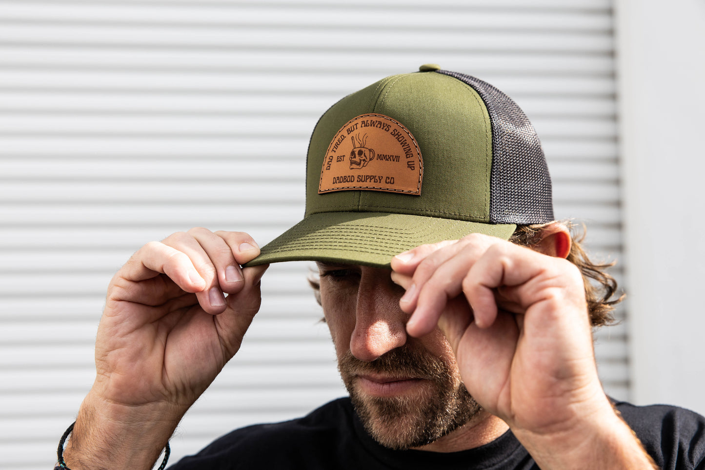 Dad Tired Leather Patch Hat