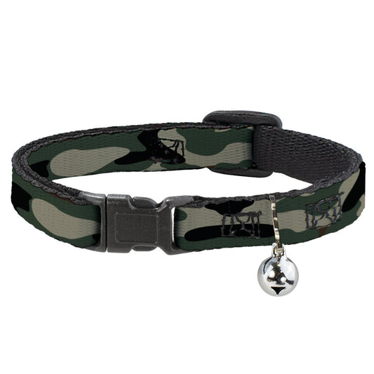 Breakaway Cat Collar with Bell - Camo Olive3