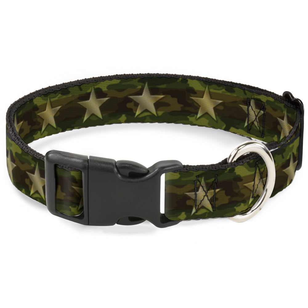 Plastic Clip Collar - Star Camo Olive/Gold