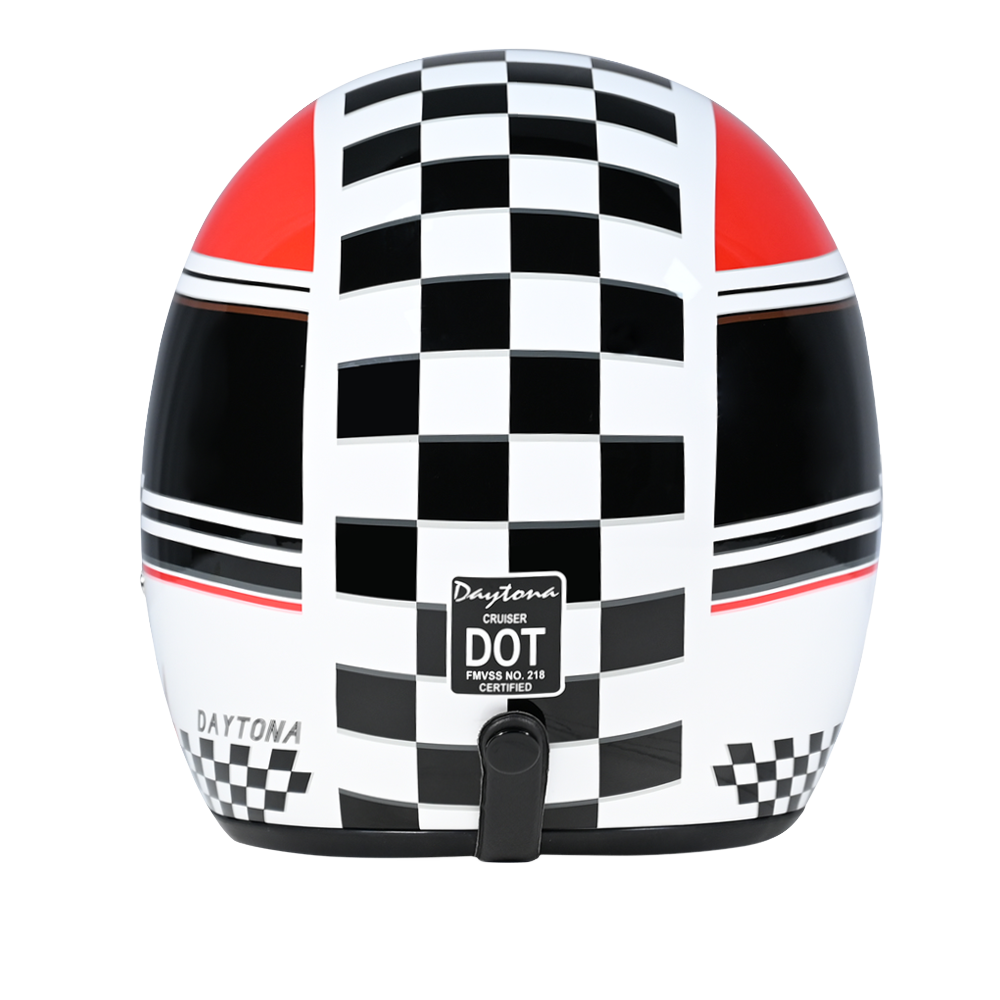 DOT Approved Daytona Cruiser Open Face Motorcycle Helmet - Men, Women & Youth - With Visor & Graphics - W/ Daytona Classic