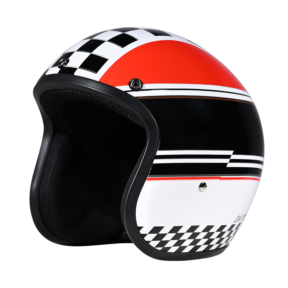 DOT Approved Daytona Cruiser Open Face Motorcycle Helmet - Men, Women & Youth - With Visor & Graphics - W/ Daytona Classic