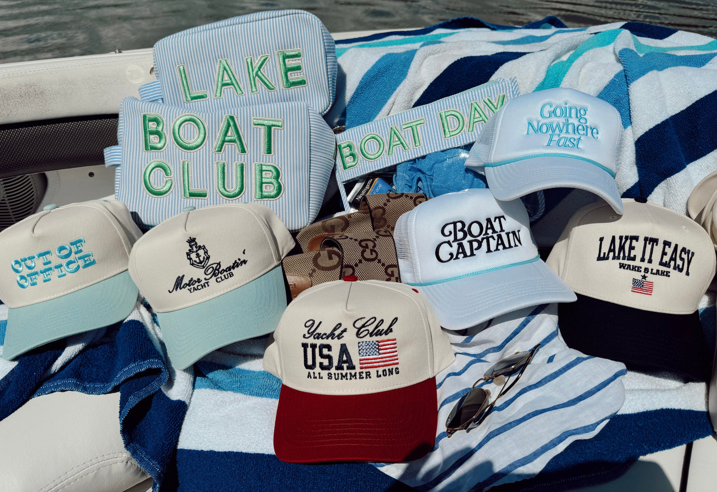 Lake it Easy - Navy Vintage Trucker Hat - PREORDER