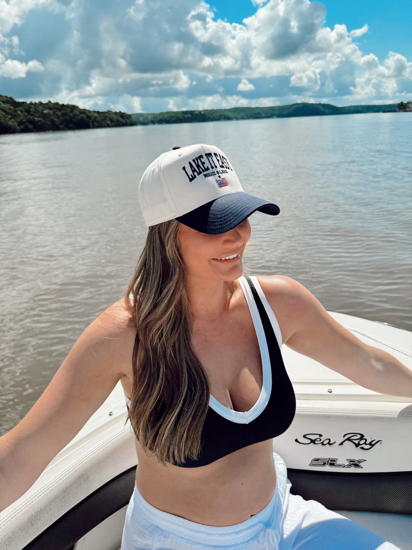 Lake it Easy - Navy Vintage Trucker Hat - PREORDER