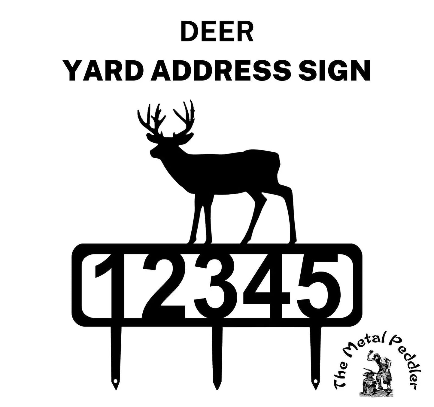 Buck Yard Address Sign with Stakes & Size Options