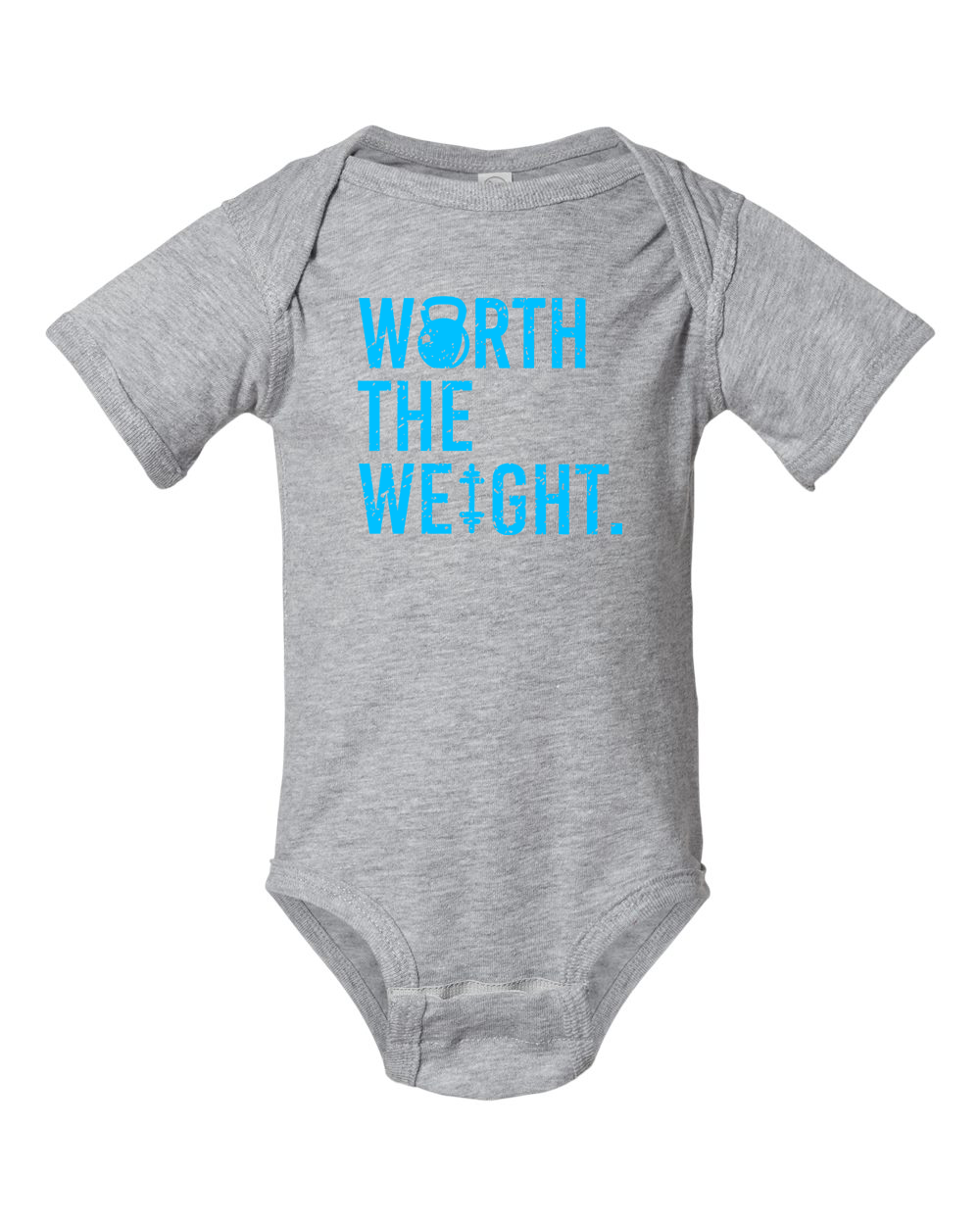 Worth The Weight Onesie (With Blue Text)