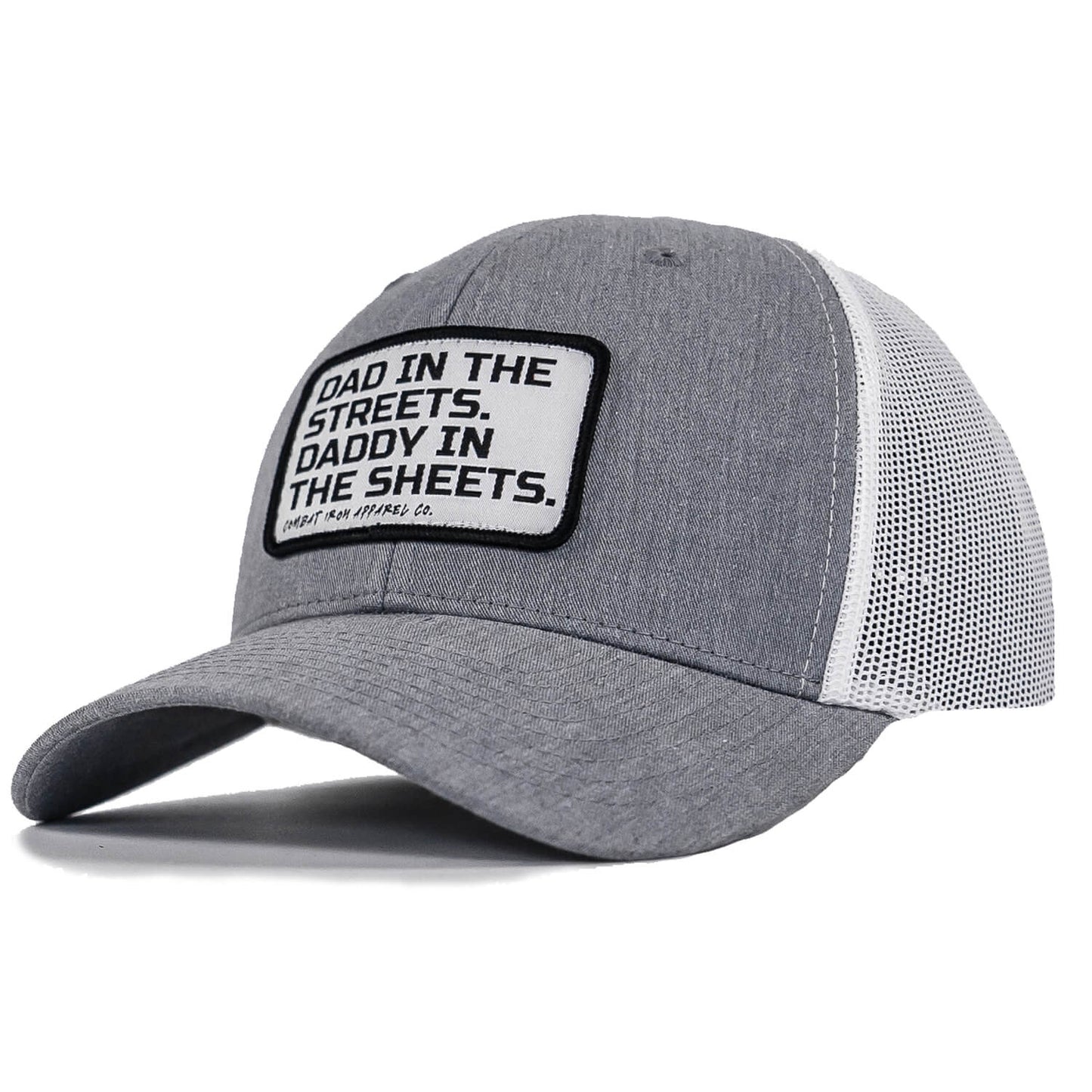 DAD IN THE STREETS. DADDY IN THE SHEETS. White Patch SnapBack