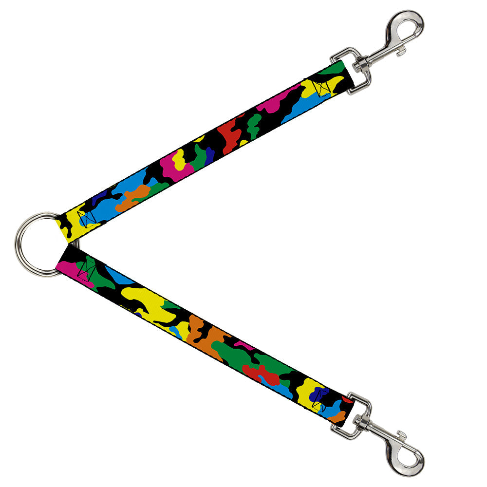 Dog Leash Splitter - Camo Multi Neon