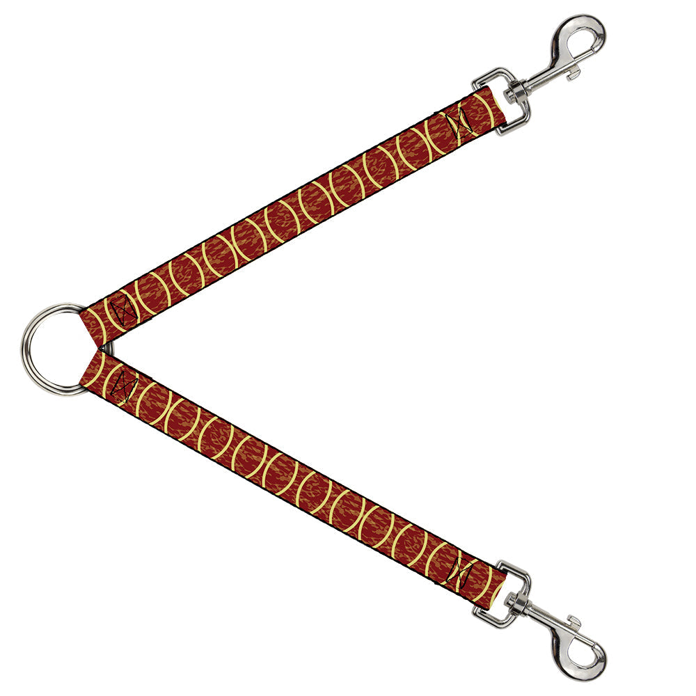 Dog Leash Splitter - Rings Camo Burnt Orange/Yellow