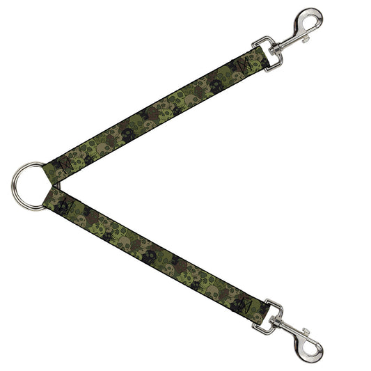 Dog Leash Splitter - Camo Olive Skull Yard