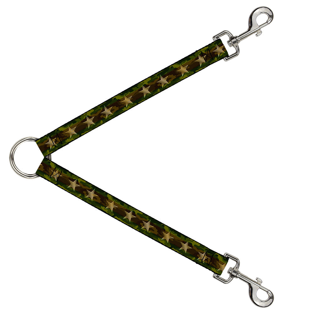 Dog Leash Splitter - Star Camo Olive/Gold