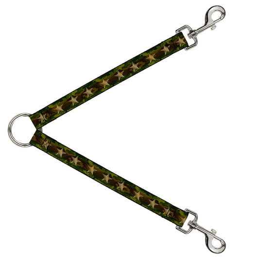 Dog Leash Splitter - Star Camo Olive/Gold