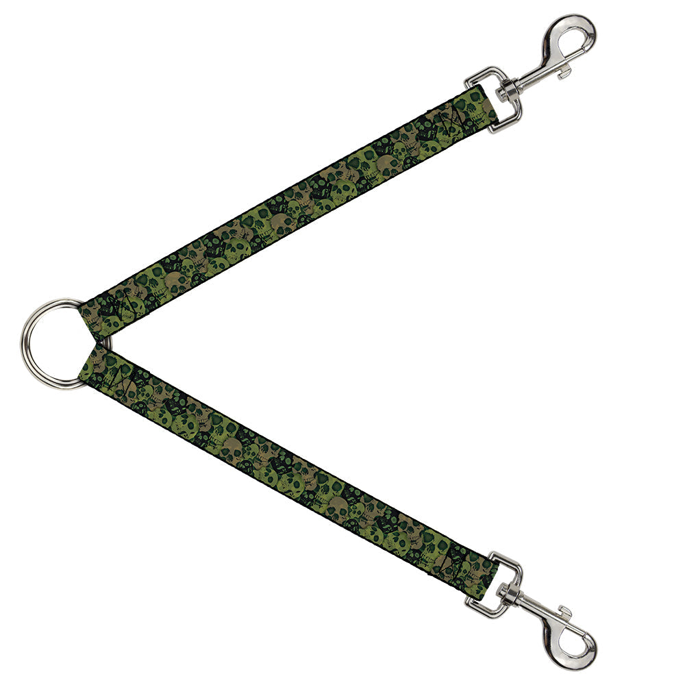 Dog Leash Splitter - Camo Olive/Black Skull Yard2