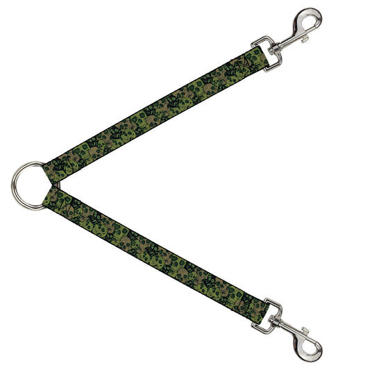 Dog Leash Splitter - Camo Olive/Black Skull Yard2