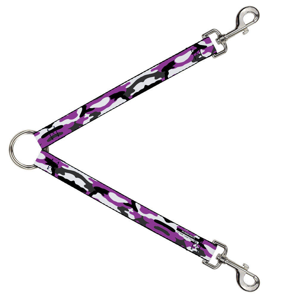 Dog Leash Splitter - Camo Purple Black Gray White