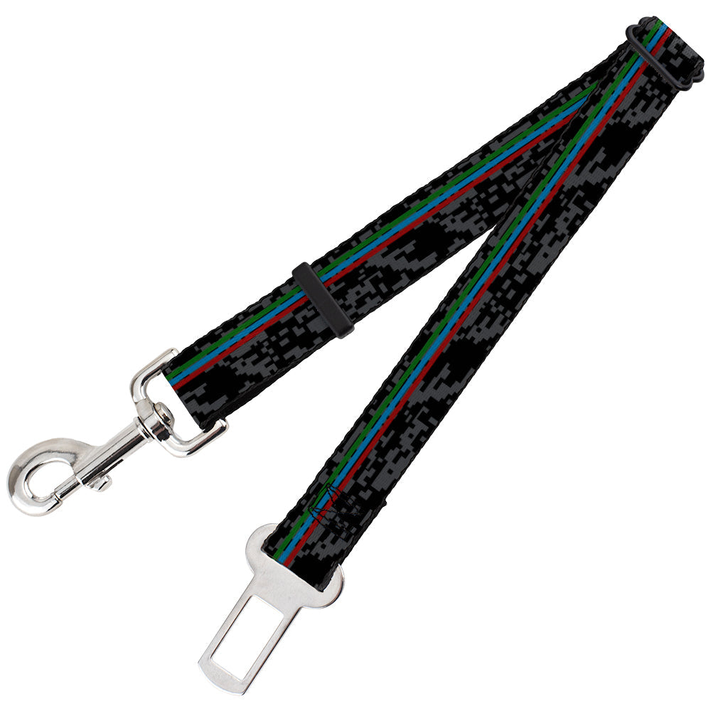 Dog Safety Seatbelt for Cars - Racing Stripes/Digital Camo Black/Gray/Green/Blue/Red